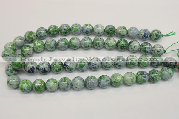 CRF47 15.5 inches 14mm round dyed rain flower stone beads wholesale