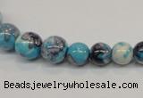 CRF64 15.5 inches multi sizes round dyed rain flower stone beads wholesale