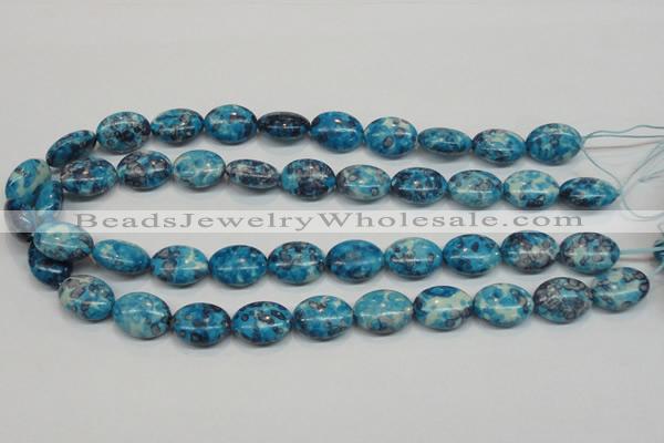 CRF71 15.5 inches 13*18mm oval dyed rain flower stone beads wholesale