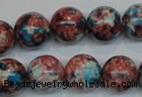 CRF74 15.5 inches 14mm round dyed rain flower stone beads wholesale