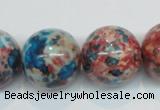 CRF75 15.5 inches 18mm round dyed rain flower stone beads wholesale