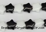 CRG01 15.5 inches 12*12mm star black & white agate beads wholesale