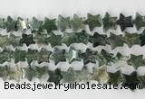 CRG40 15.5 inches 14mm flat star moss agate gemstone beads wholesale