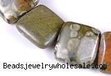 CRH06 different sizes square natural rhyolite beads Wholesale