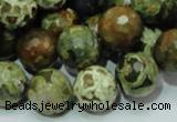 CRH113 15.5 inches 14mm faceted round rhyolite beads