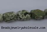 CRH131 15.5 inches 10*15mm faceted nuggets rhyolite gemstone beads