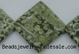 CRH146 15.5 inches 30*30mm diamond rhyolite gemstone beads