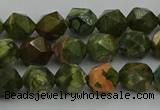 CRH161 15.5 inches 6mm faceted nuggets rhyolite gemstone beads