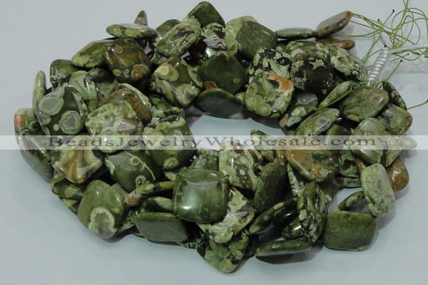 CRH22 15.5 inches 20*20mm rhombic rhyolite beads wholesale