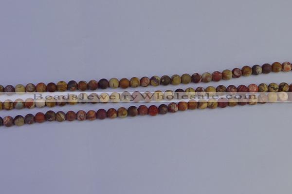 CRH510 15.5 inches 4mm round matte rhyolite gemstone beads