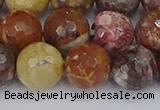 CRH522 15.5 inches 12mm faceted round rhyolite gemstone beads