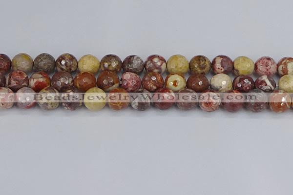 CRH522 15.5 inches 12mm faceted round rhyolite gemstone beads