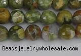 CRH527 15.5 inches 6mm faceted round rhyolite beads wholesale