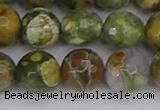 CRH530 15.5 inches 12mm faceted round rhyolite beads wholesale