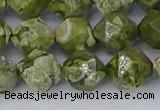 CRH537 15.5 inches 10mm faceted nuggets rhyolite gemstone beads