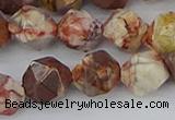 CRH550 15.5 inches 12mm faceted nuggets rhyolite gemstone beads