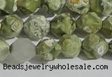 CRH555 15.5 inches 10mm faceted nuggets matte rhyolite gemstone beads