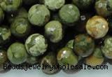 CRH58 15.5 inches 12mm faceted round rhyolite beads wholesale