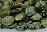 CRH90 15.5 inches 14*18mm faceted oval rhyolite beads wholesale