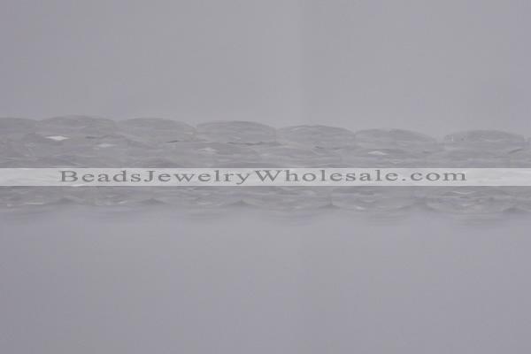 CRI01 15.5 inches 10*30mm faceted rice white crystal beads wholesale