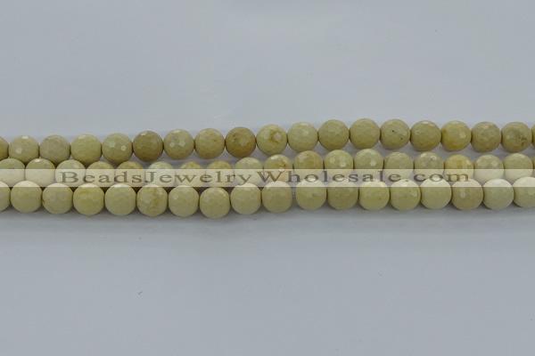 CRI212 15.5 inches 8mm faceted round riverstone beads wholesale