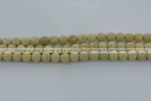 CRI213 15.5 inches 10mm faceted round riverstone beads wholesale