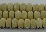 CRI222 15.5 inches 6*10mm faceted rondelle riverstone beads