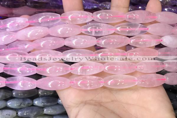 CRI300 15.5 inches 10*25mm rice rose quartz gemstone beads