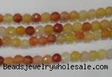 CRJ400 15.5 inches 4mm faceted round red & yellow jade beads