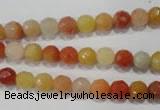 CRJ401 15.5 inches 6mm faceted round red & yellow jade beads