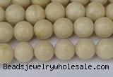 CRJ601 15.5 inches 6mm round white fossil jasper beads wholesale