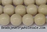 CRJ603 15.5 inches 10mm round white fossil jasper beads wholesale