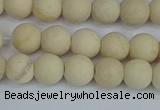 CRJ611 15.5 inches 6mm round matte white fossil jasper beads