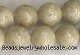 CRJ622 15.5 inches 8mm round white fossil jasper beads wholesale