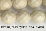 CRJ628 15.5 inches 8mm round white fossil jasper beads wholesale