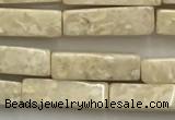 CRJ636 15.5 inches 4*13mm cuboid white fossil jasper beads wholeasle