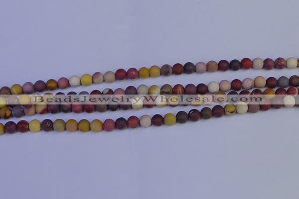 CRO1001 15.5 inches 6mm round matte mookaite gemstone beads