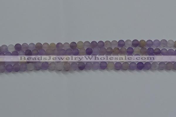 CRO1011 15.5 inches 6mm round matte amethyst gemstone beads