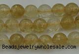 CRO1030 15.5 inches 4mm faceted round yellow watermelon quartz beads