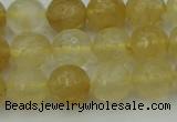 CRO1033 15.5 inches 10mm faceted round yellow watermelon quartz beads