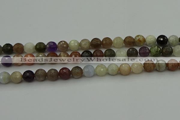 CRO1044 15.5 inches 12mm faceted round mixed gemstone beads