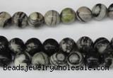 CRO105 15.5 inches 8mm round black water jasper beads wholesale