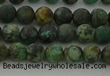 CRO1051 15.5 inches 6mm round matte African turquoise beads