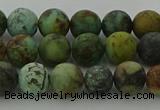 CRO1052 15.5 inches 8mm round matte African turquoise beads