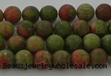 CRO1061 15.5 inches 6mm round matte unakite beads wholesale