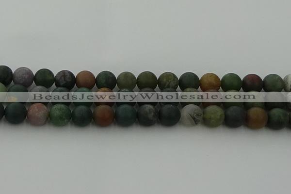 CRO1084 15.5 inches 12mm round matte Indian agate beads wholesale