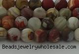 CRO1091 15.5 inches 6mm round matte laguna lace agate beads