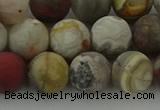 CRO1093 15.5 inches 10mm round matte laguna lace agate beads