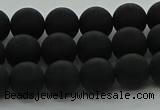 CRO1132 15.5 inches 8mm round matte black agate gemstone beads