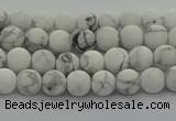 CRO1140 15.5 inches 4mm round matte white howlite beads